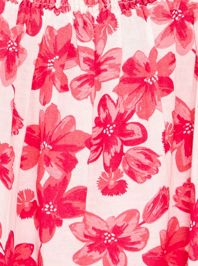 Robe motif all-over avec fines bretelles Blanc - Kiabi