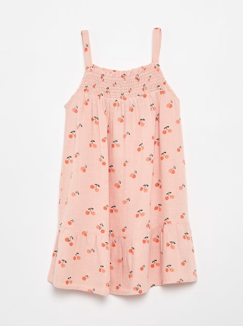 Robe motif all-over avec fines bretelles - Kiabi Robe motif all-over avec fines bretelles - Kiabi