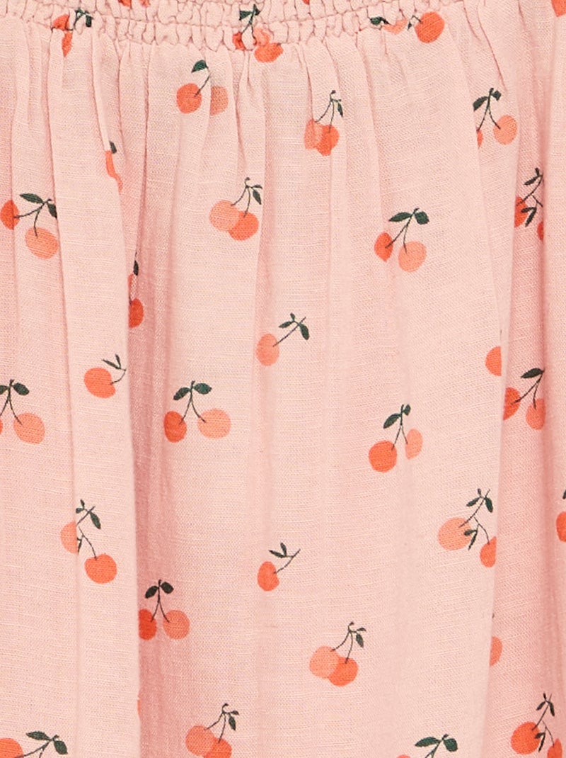 Robe motif all-over avec fines bretelles Rose - Kiabi