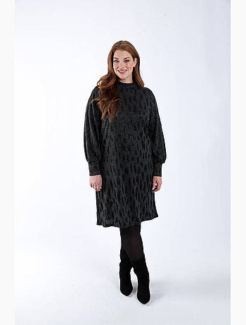 Robe motif jacquard léopard