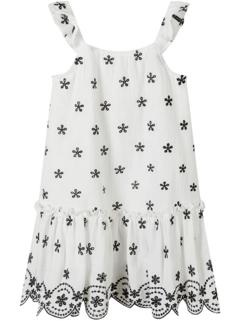 Robe motif/style brodé - minoti Blanc Noir - Kiabi