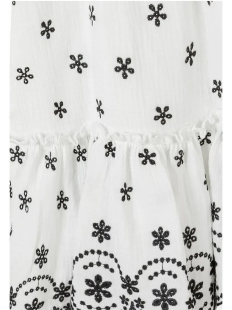 Robe motif/style brodé - minoti Blanc Noir - Kiabi