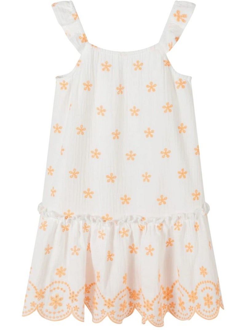 Robe motif/style brodé - minoti Blanc Orange - Kiabi