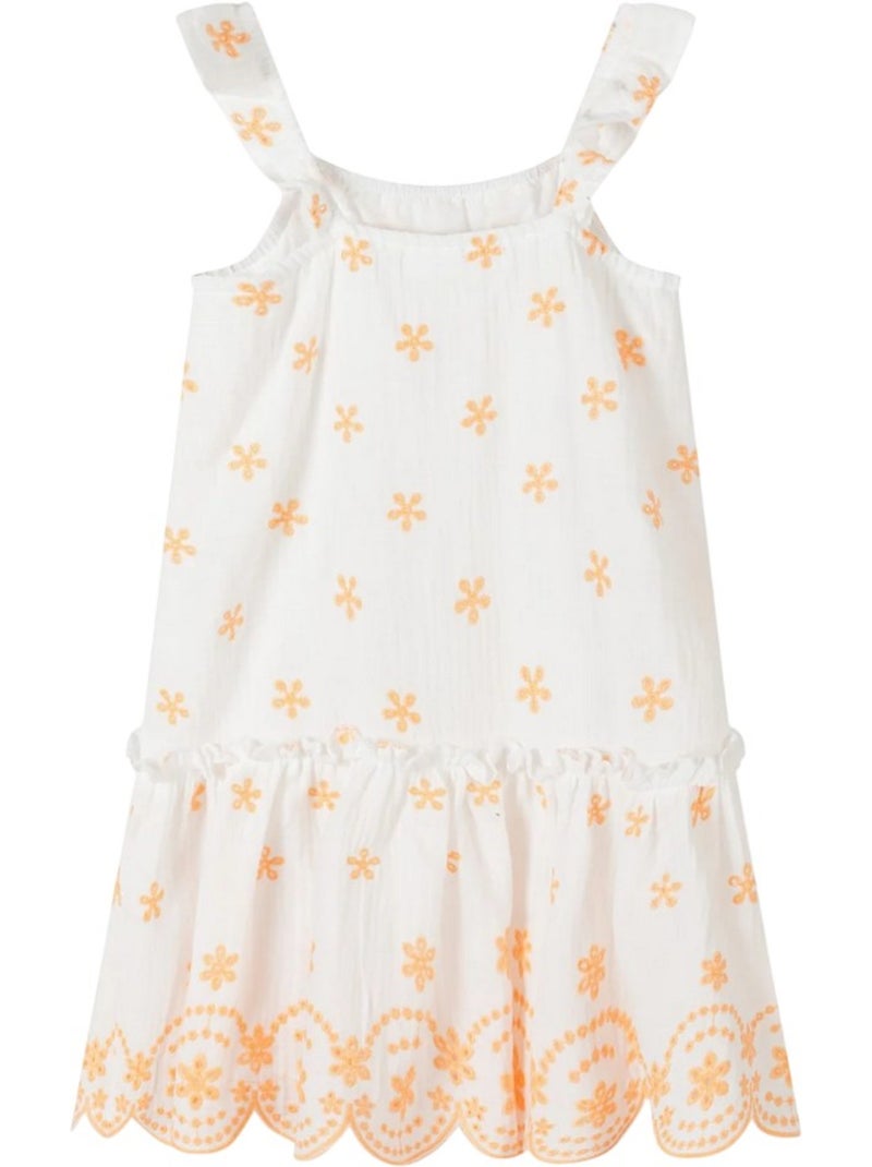 Robe motif/style brodé - minoti Blanc Orange - Kiabi