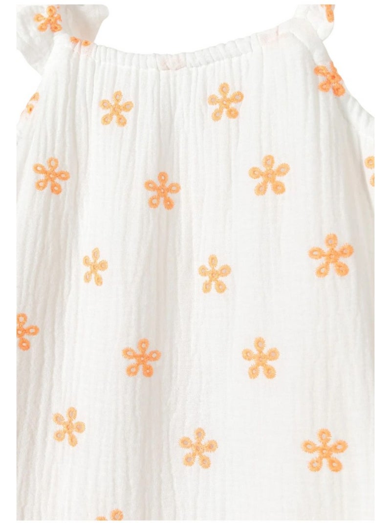 Robe motif/style brodé - minoti Blanc Orange - Kiabi