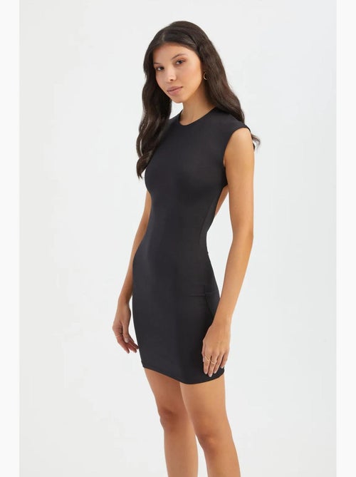 Robe moulante courte à col ras du cou et manches courtes avec découpe au dos hiccup - Kiabi