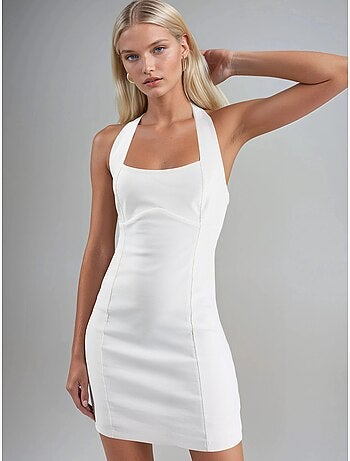 Robe moulante mini à col halter