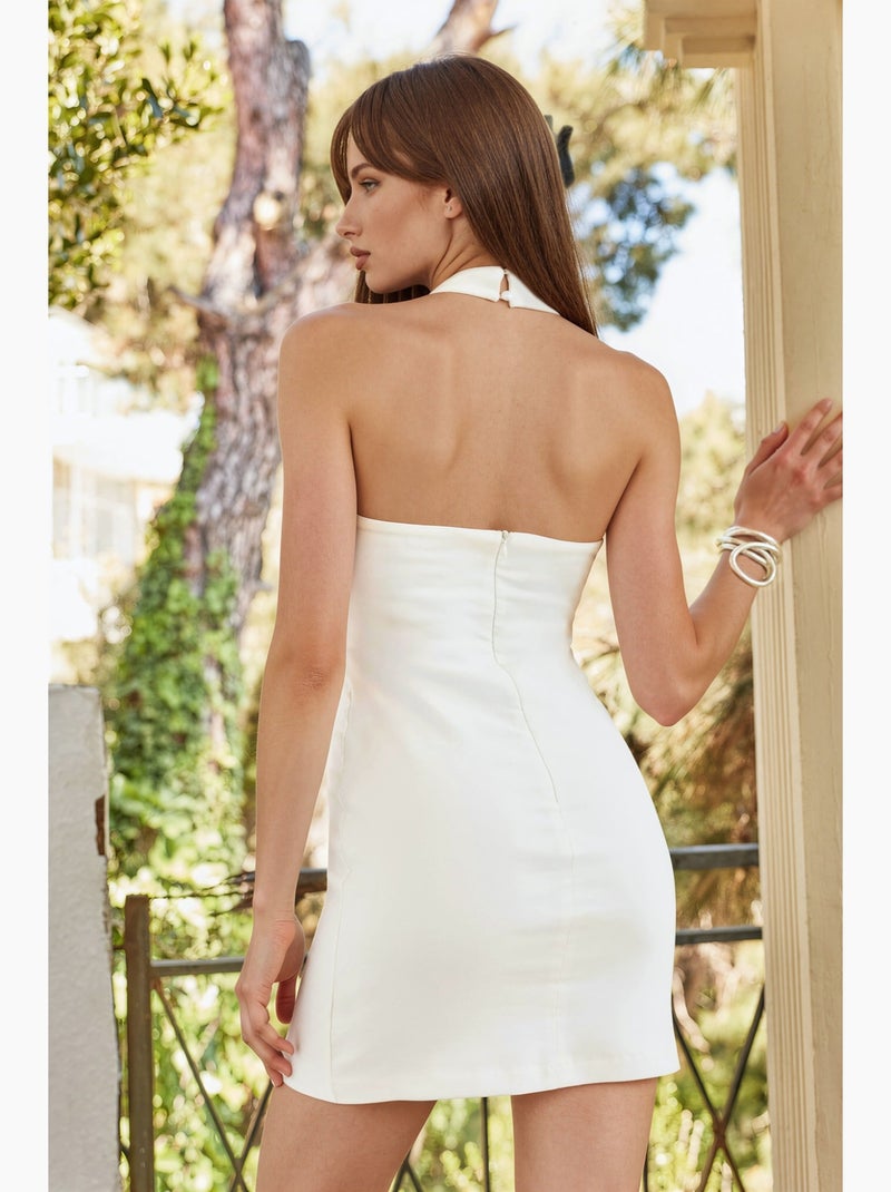 Robe moulante mini à col halter hiccup Blanc - Kiabi