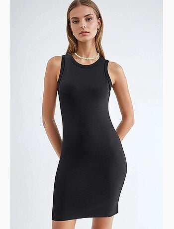 Robe moulante mini à col rond hiccup