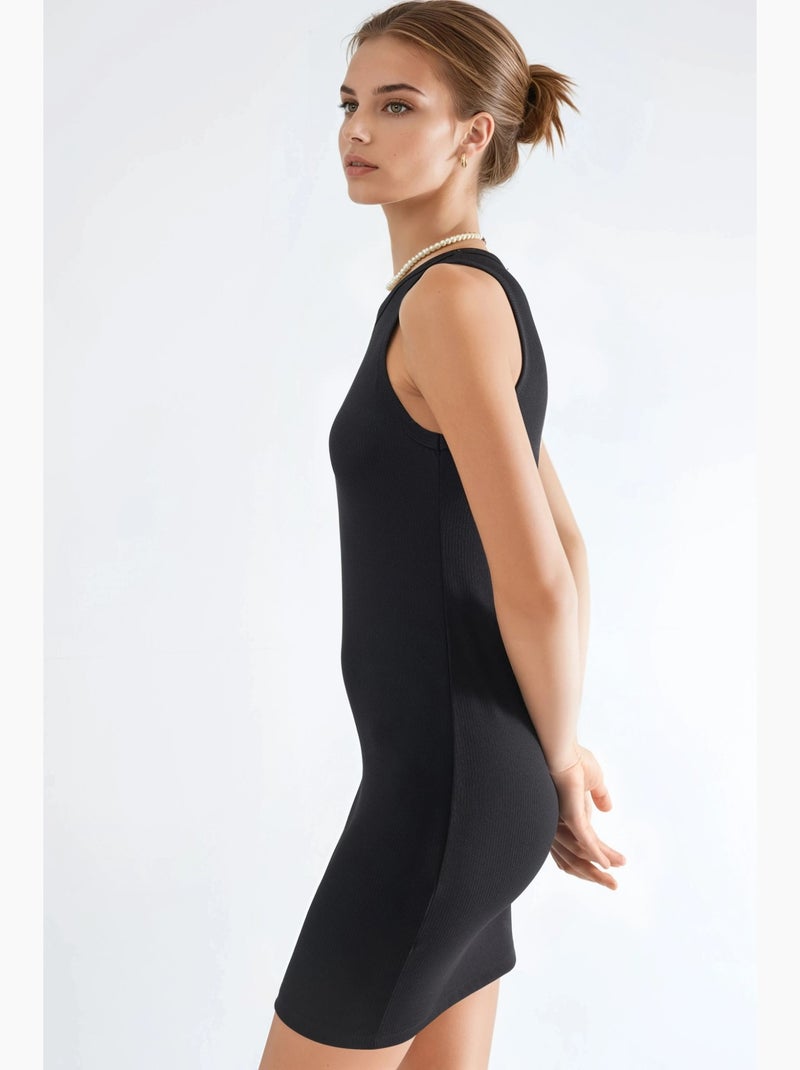 Robe moulante mini à col rond hiccup Noir - Kiabi