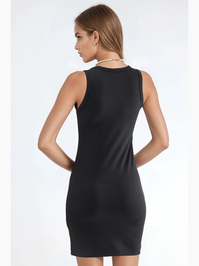 Robe moulante mini à col rond hiccup Noir - Kiabi