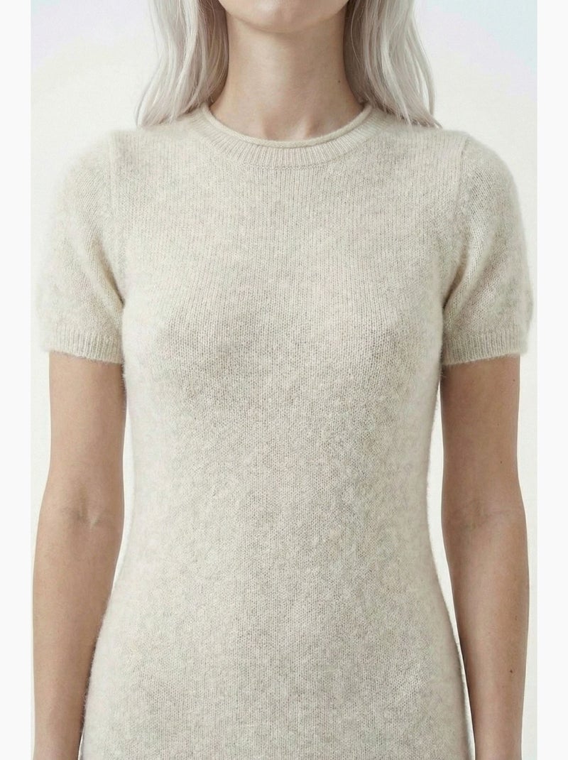 Robe moulante mini en maille côtelée texturée bdart Crème - Kiabi