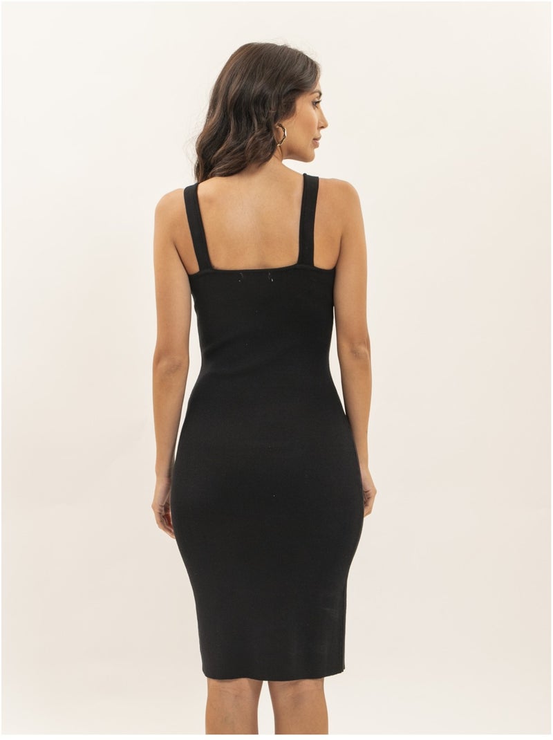 Robe moulante unie IKENIA Noir - Kiabi