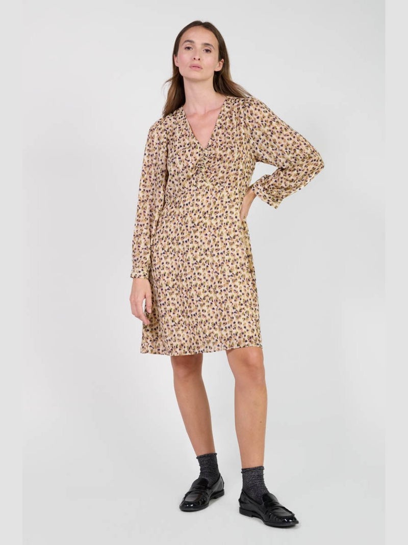 Robe NAHIA droite 'Le Temps Des Cerises' Beige - Kiabi