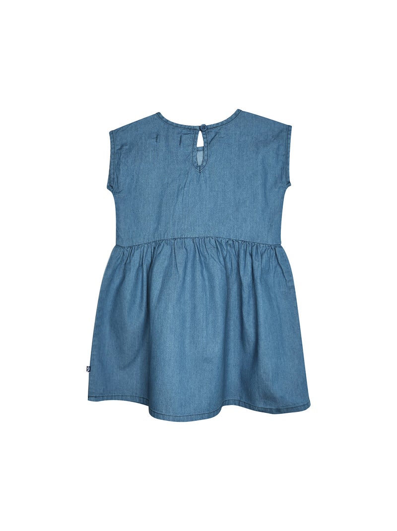 ROBE NATHALIA JEAN SANS MANCHES ENFANT Bleu - Kiabi