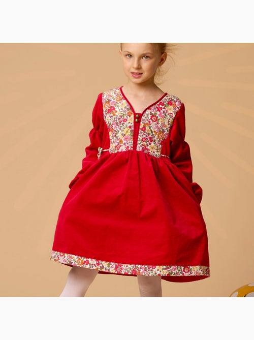 Robe Noël Liberty   en Velours  MARGOT - La Faute à Voltaire - Kiabi
