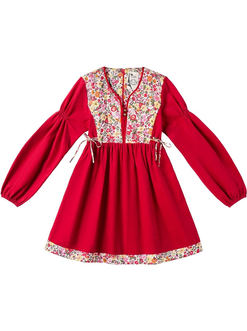 Robe Noël Liberty   en Velours  MARGOT - La Faute à Voltaire Rouge - Kiabi