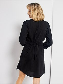 Robe noire 'JDY' effet cache-coeur - Kiabi