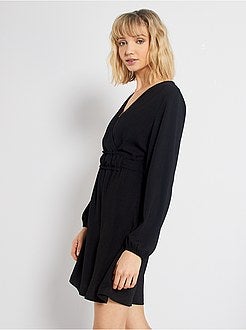 Robe noire 'JDY' effet cache-coeur - Kiabi