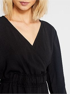 Robe noire 'JDY' effet cache-coeur - Kiabi