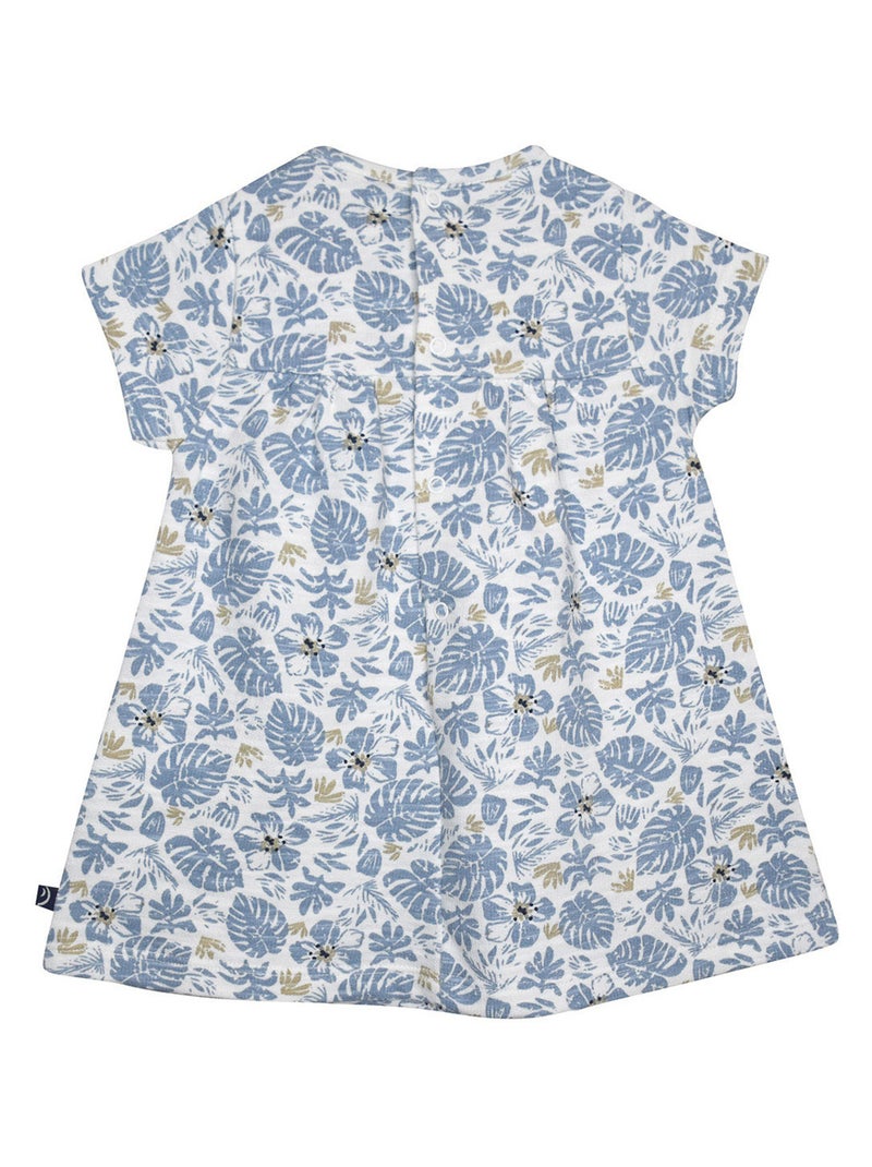 ROBE NOLWENN MOLLETON MANCHES COURTES BEBE Blanc Bleu - Kiabi