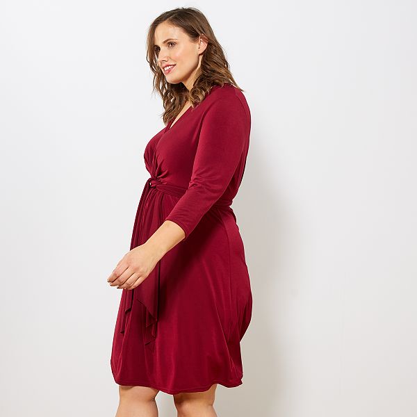 Robe Nouee A La Taille Grande Taille Femme Bordeaux Kiabi 20 00