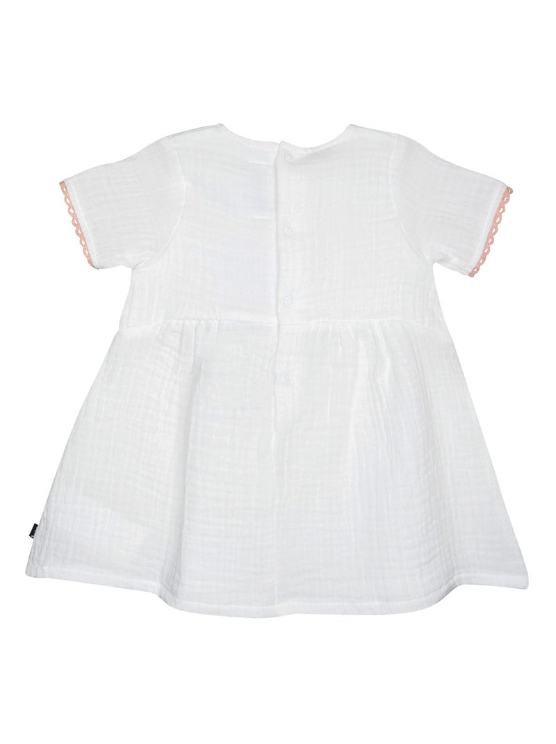 ROBE ODETTE MANCHES COURTES Blanc - Kiabi