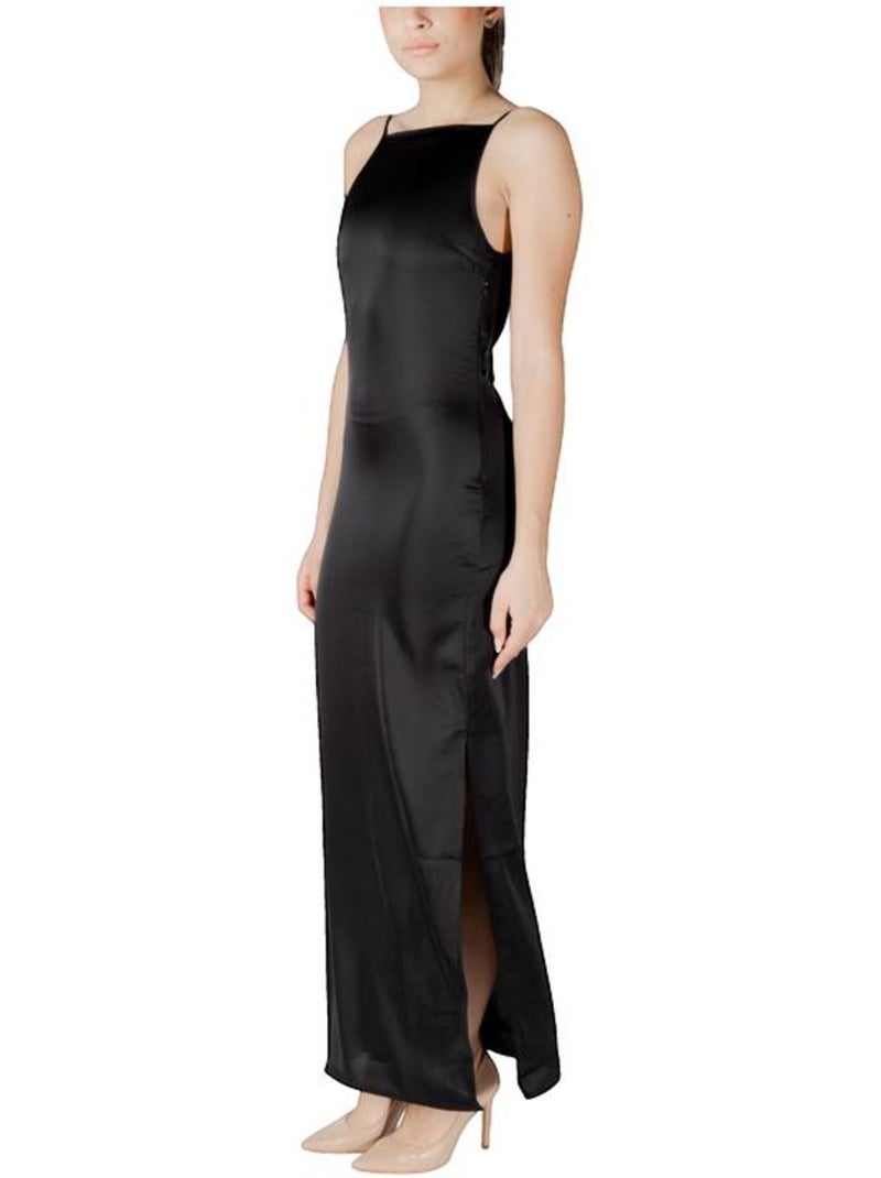 Robe Onlchigo Life Strap Satin Maxi Wvn en polyester recyclé Only Noir - Kiabi