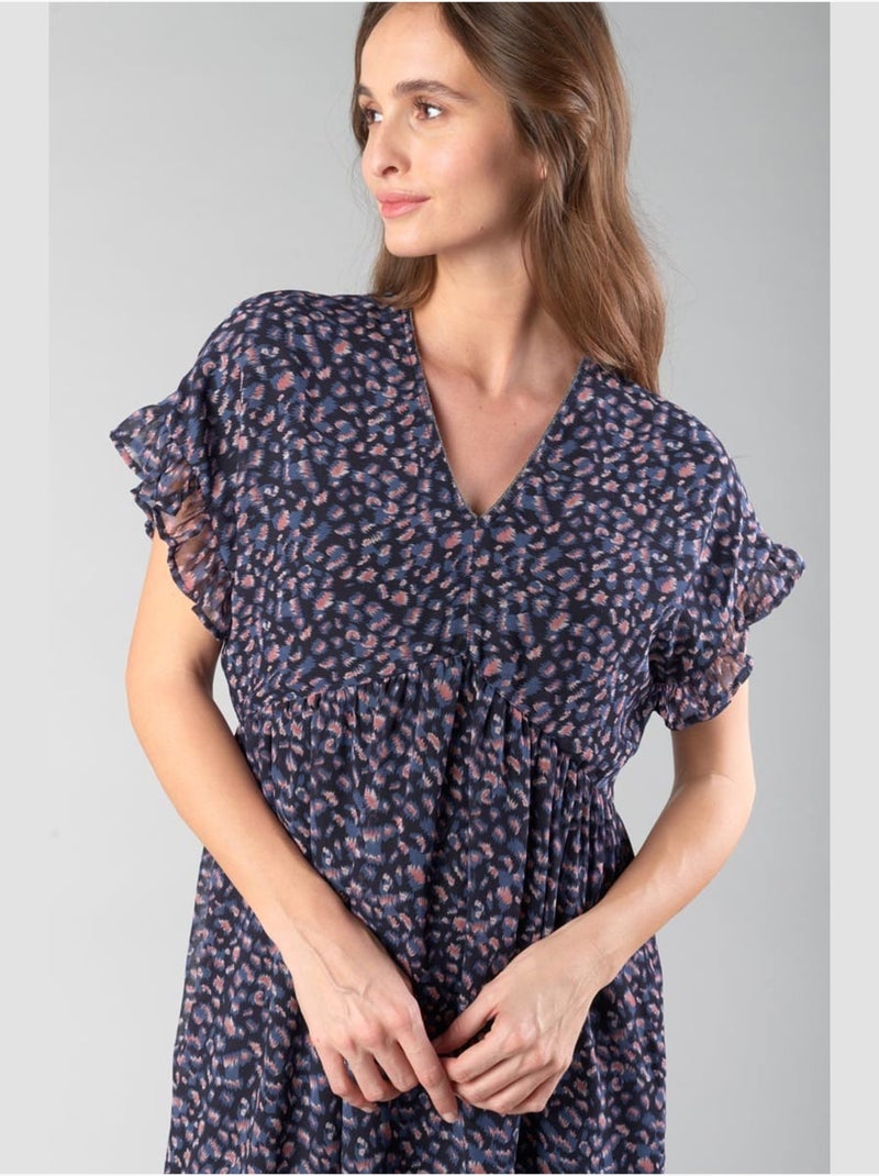 Robe PAOLA droite 'Le Temps Des Cerises' Bleu - Kiabi