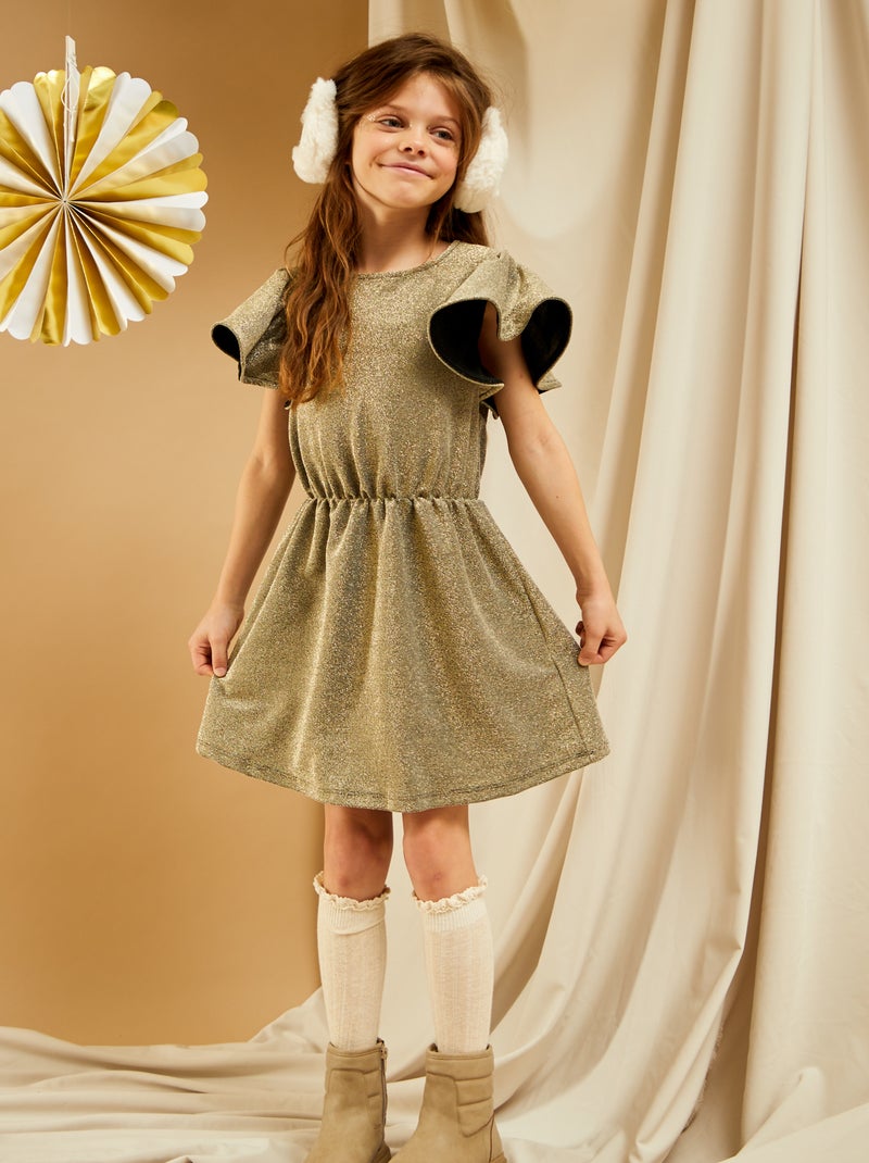 Robe patineuse en maille - JAUNE - Kiabi