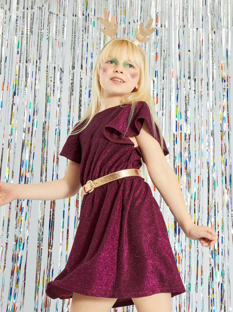 Robe patineuse en maille rouge rhododendron - Kiabi