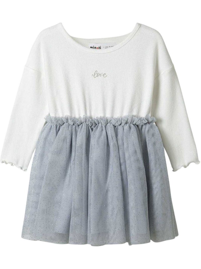 Robe patineuse motif/style paillettes - minoti Blanc Gris - Kiabi