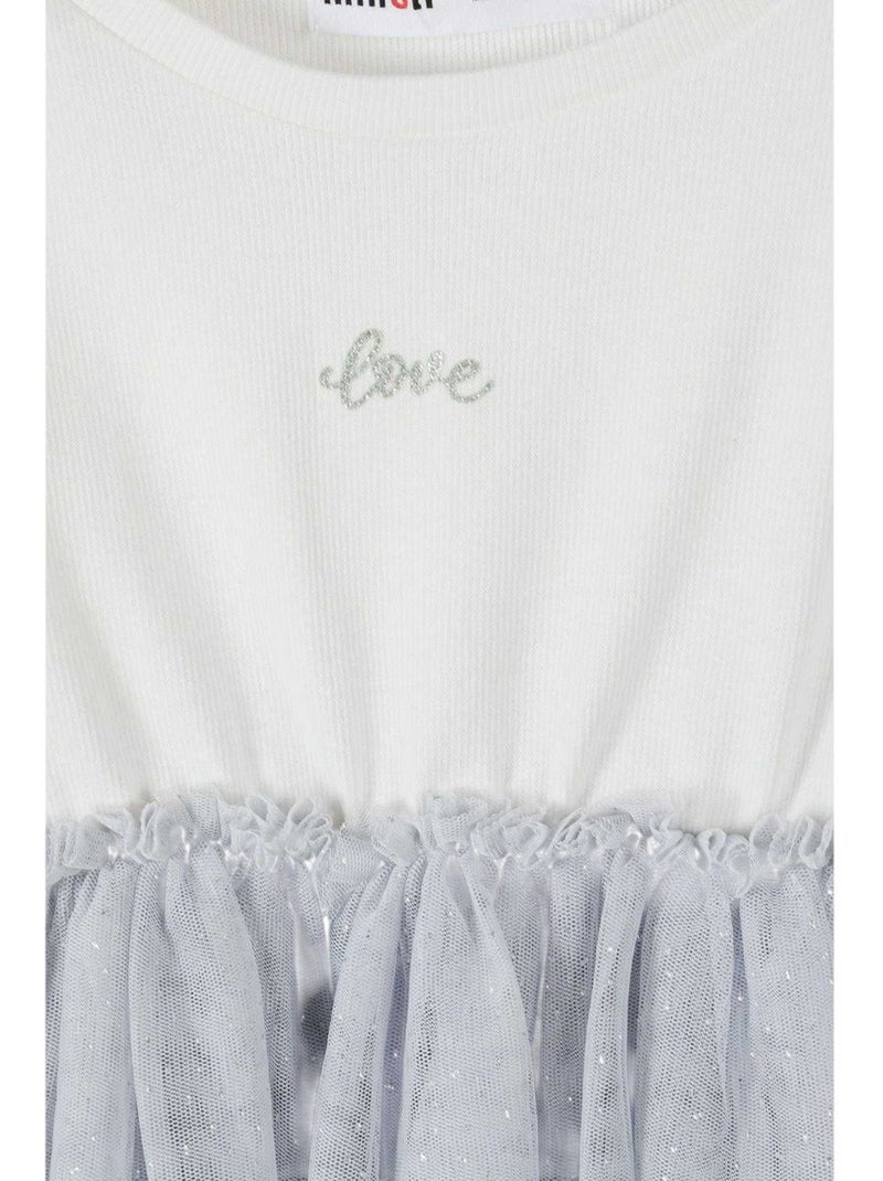 Robe patineuse motif/style paillettes - minoti Blanc Gris - Kiabi