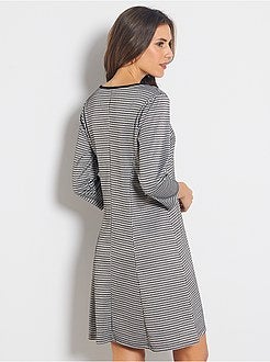 Robe patineuse 'pied de poule' - Kiabi