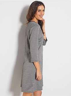 Robe patineuse 'pied de poule' - Kiabi