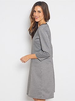 Robe patineuse 'pied de poule' - Kiabi