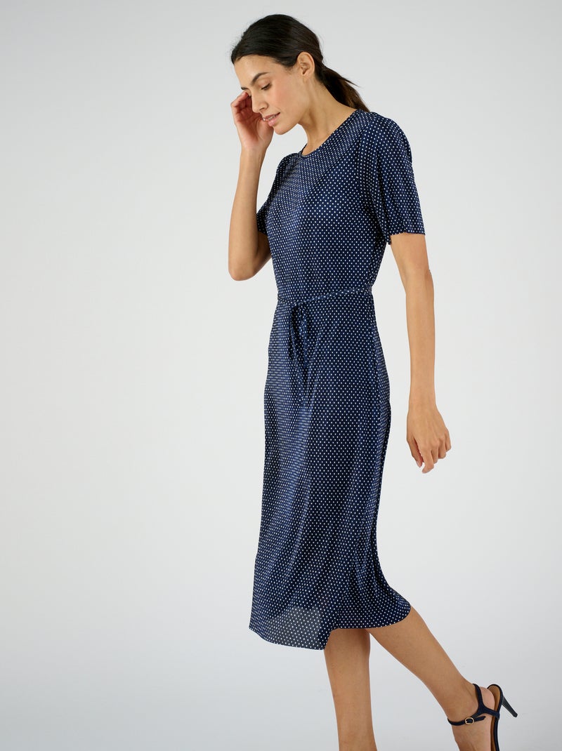 Robe plissé permanent - Damart Bleu marine - Kiabi