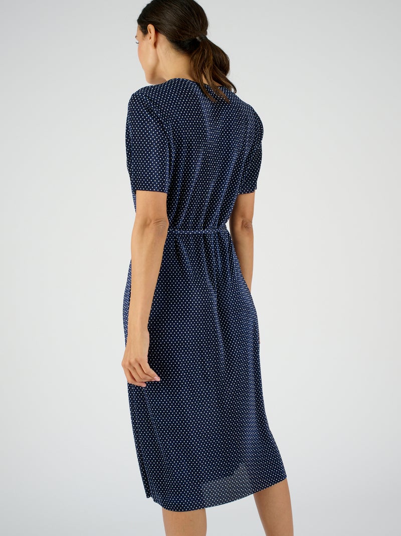 Robe plissé permanent - Damart Bleu marine - Kiabi