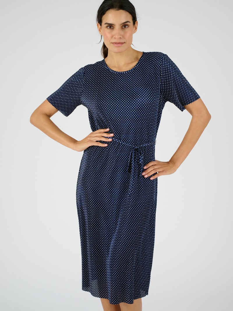 Robe plissé permanent - Damart Bleu marine - Kiabi