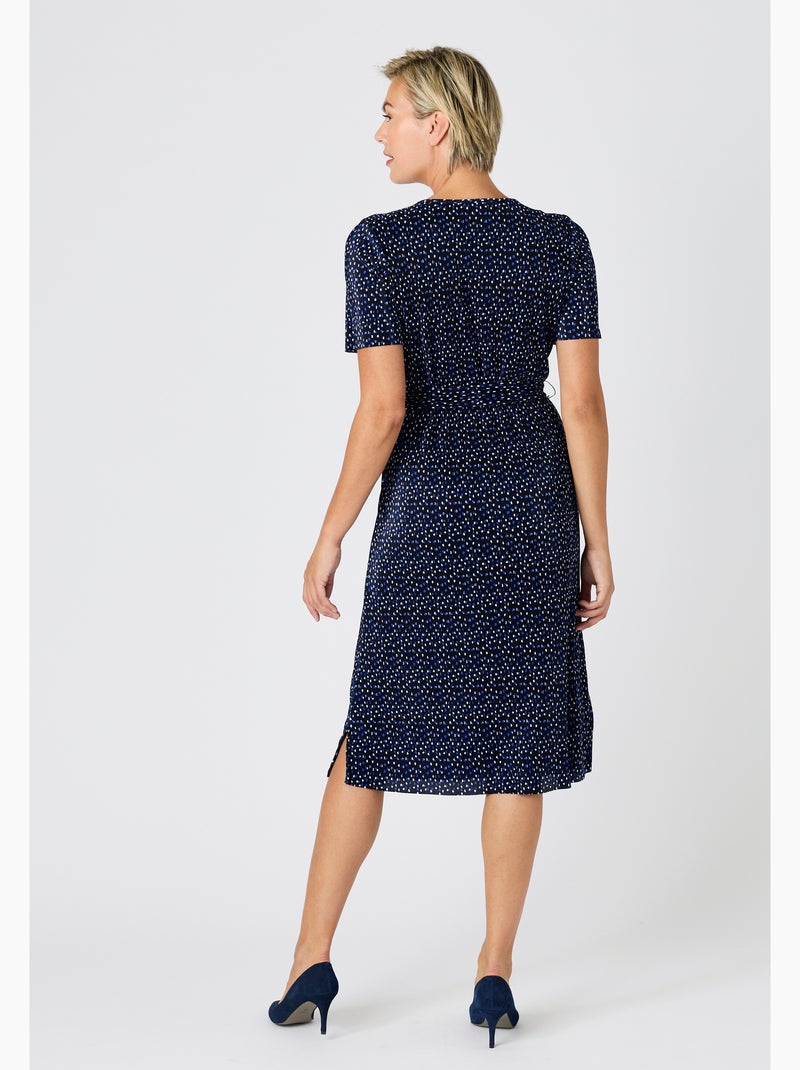 Robe plissé permanent - Damart Bleu - Kiabi