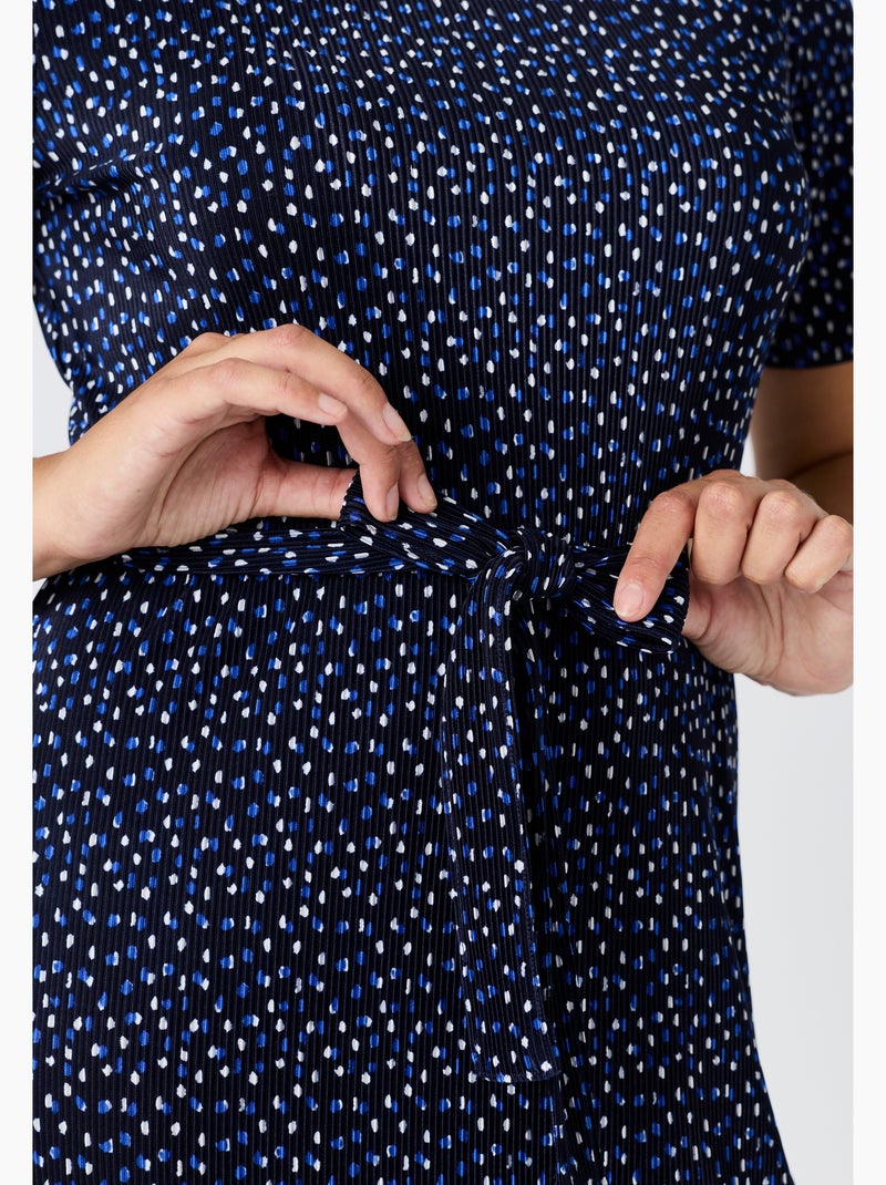 Robe plissé permanent - Damart Bleu - Kiabi