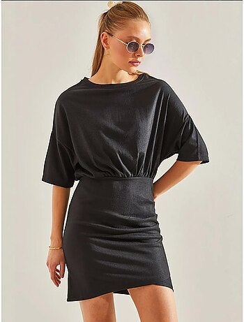 Robe plissée à taille élastique sur le devant de bianco lucci