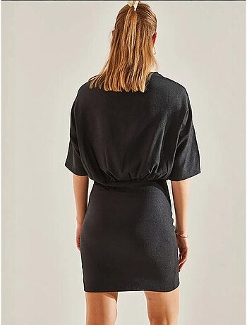 Robe plissée à taille élastique sur le devant de bianco lucci