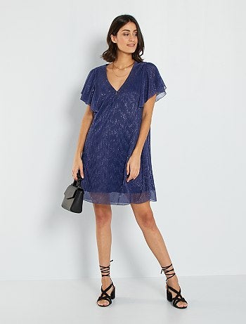Robe plissée et brillante
