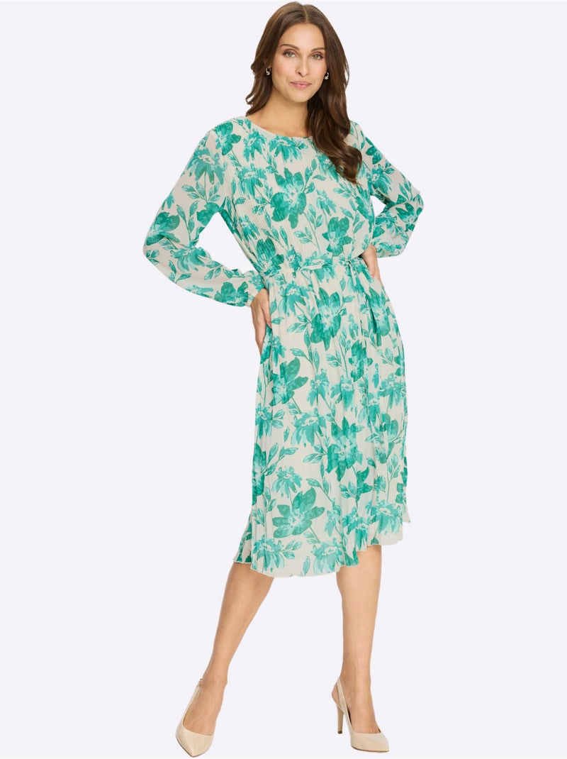 Robe Plissée Qualité Plissée Tendance - Taille Standard - Witt Vert émeraude - Kiabi