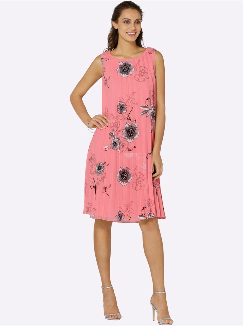 Robe Plissée Qualité Tissée - Taille Standard - Witt Gris Rose - Kiabi