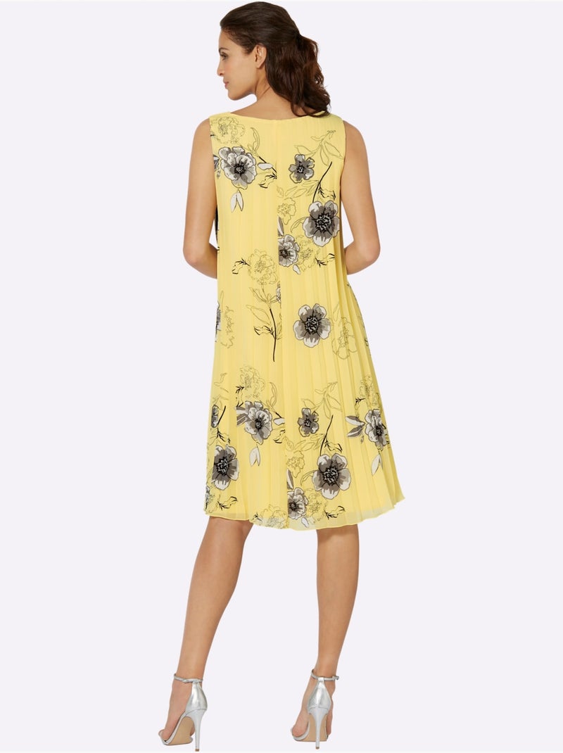 Robe Plissée Qualité Tissée - Taille Standard - Witt Jaune citron - Kiabi
