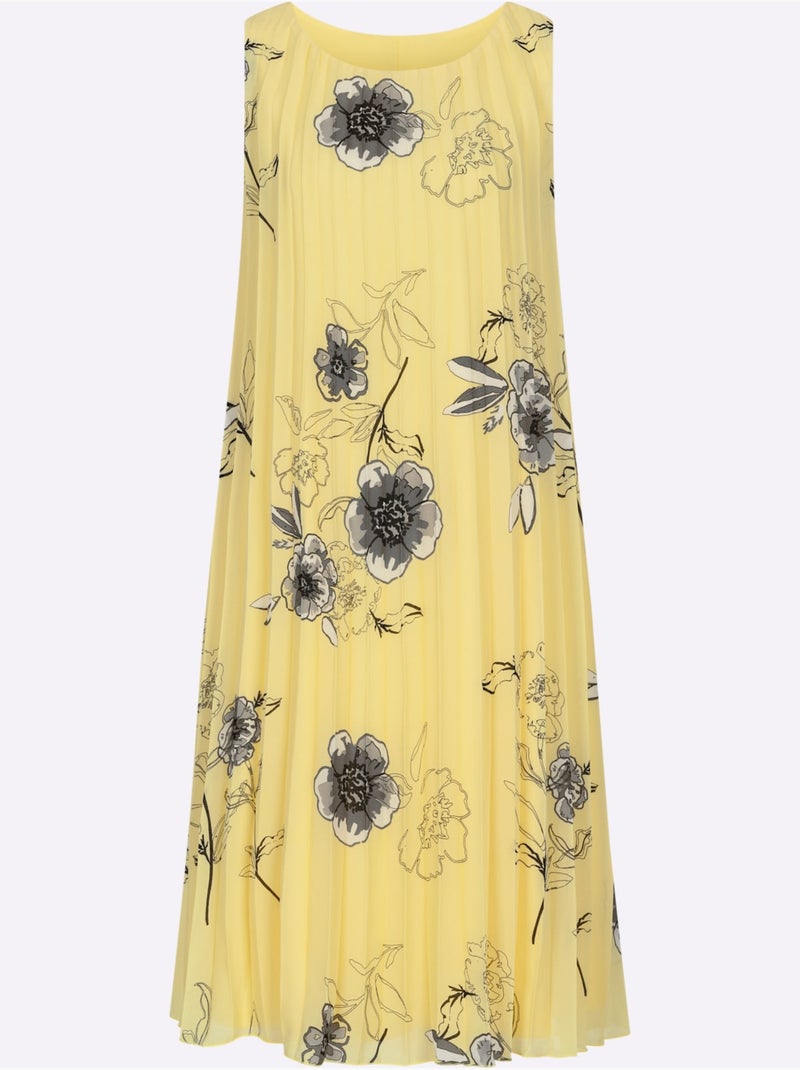 Robe Plissée Qualité Tissée - Taille Standard - Witt Jaune citron - Kiabi