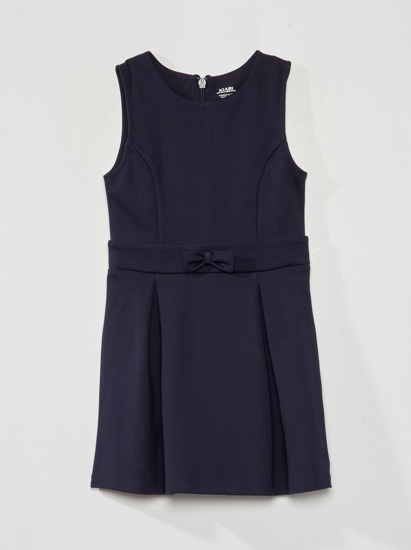 Robe plissée unie Bleu - Kiabi