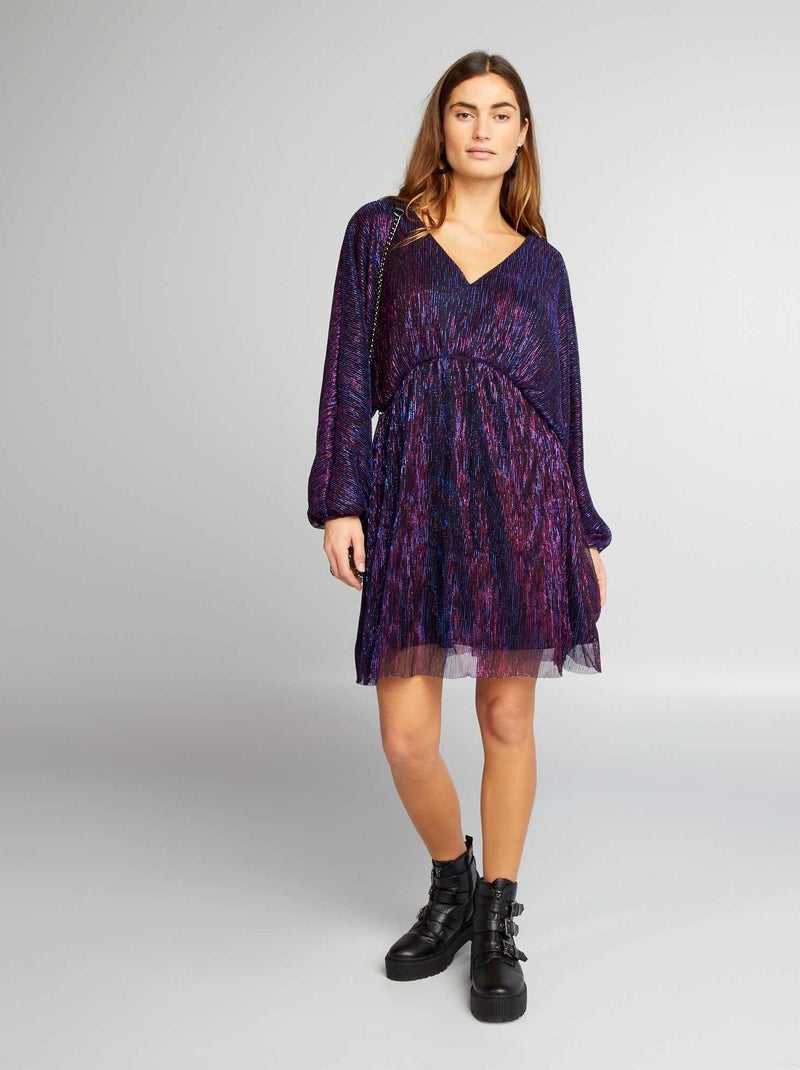 Robe plissée Violet - Kiabi